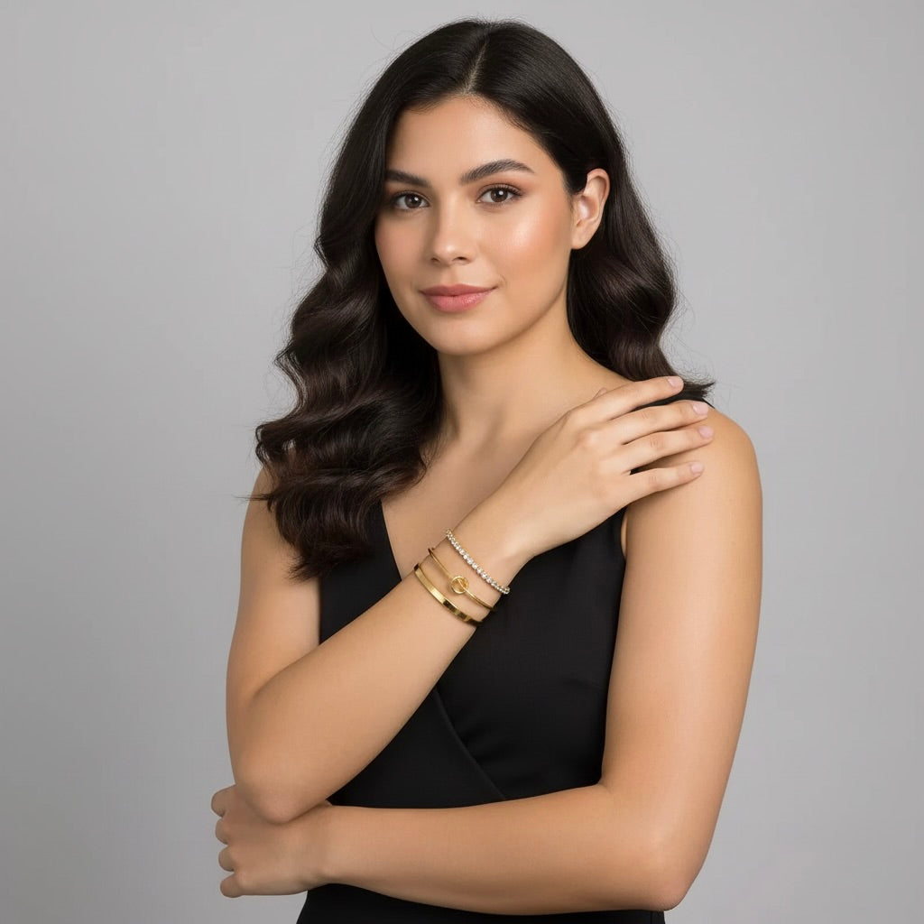 Kit Luxury Zircon Chain Bangles Jewelry