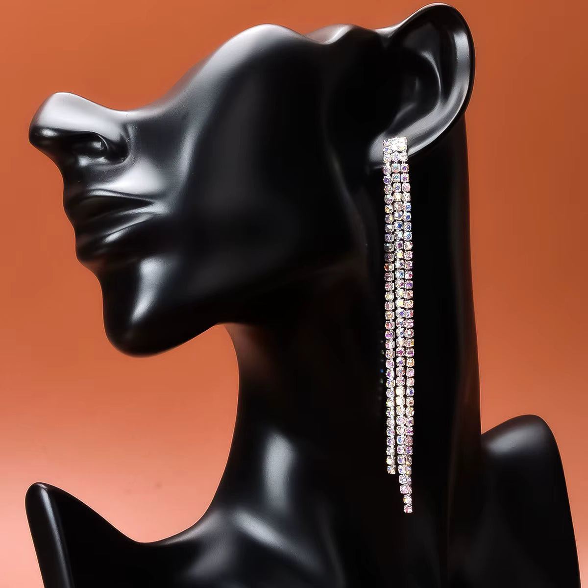 Long Earring Crystal Tassel